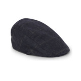 Navy Check Hoggs of Fife Windowpane waterproof tweed hat