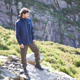 Walker wearing Ridgeline Men's Kodiak fleece jacket in Navy 