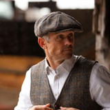 Walker & Hawkes Harris Tweed 8-Panel Thomas Baker Boy Cap in Clinton Bronw
