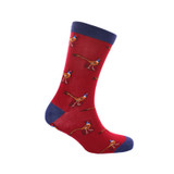 Dalaco Pheasant socks in Red made from a brushed cotton for extra comfort