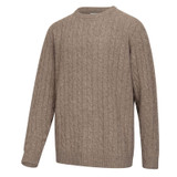 Oatmeal Hoggs of Fife Jedburgh II Cable Pullover made with traditional cable knit construction