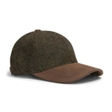 Hoggs of Fife Herringbone tweed baseball cap in green tweed