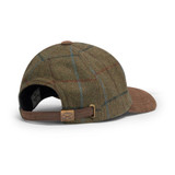 Rear view of the Hoggs of Fife Kingussie tweed baseball cap with adjuster