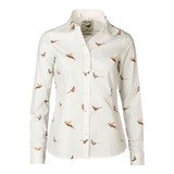 Rydale Wistow Ladies Printed Shirt in Pheasant design with long sleeves, structured collar, button-up front and all-over pheasant print.