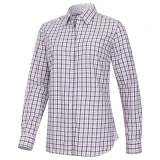 Hoggs of Fife Becky II Ladies Cotton Shirt in pink, navy and white check, front view