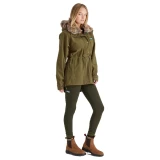 Woman wearing the Ridgeline Womens Monsoon Nordic Smock in Teak, full-length view