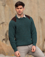 Mens Fishermans Sweater in Moss