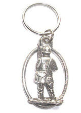 Fly Fisherman Pewter Keyring