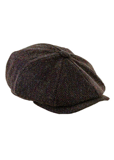Harris Tweed Baker Boy Cap in Olive Green | Country Clothing