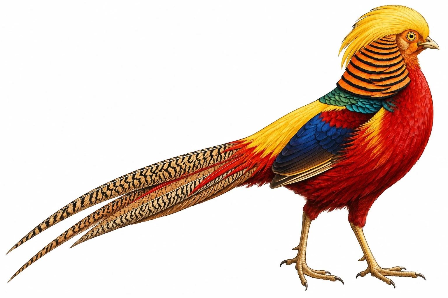 Male Golden Pheasant Chrysolophus pictus