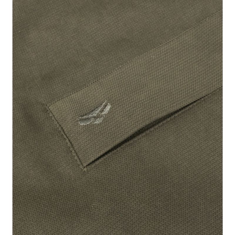 Close-up of Struther waterproof fabric showing soft-touch polyester shell and taped seams for all-weather protection