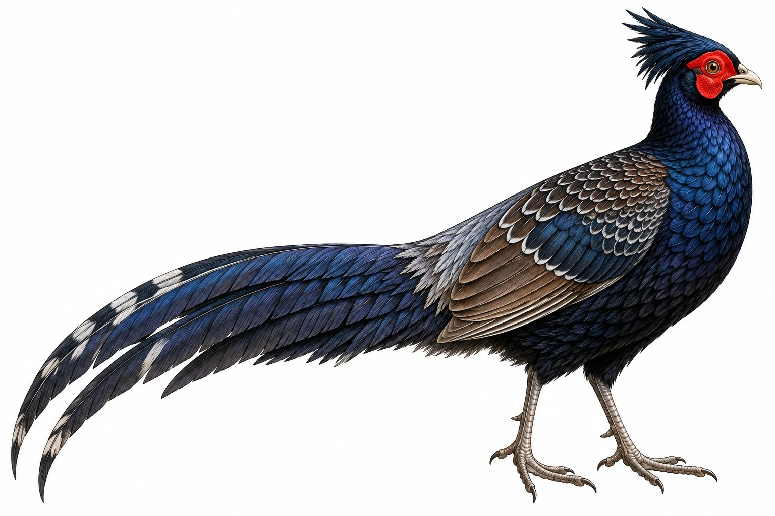 Male Kalij Pheasant Lophura leucomelanos