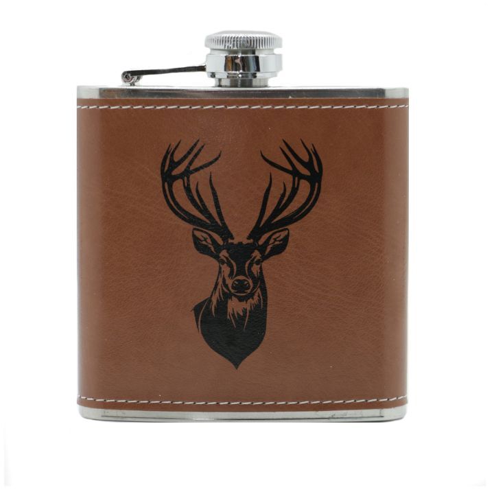 Stag Design 6oz Hip Flask