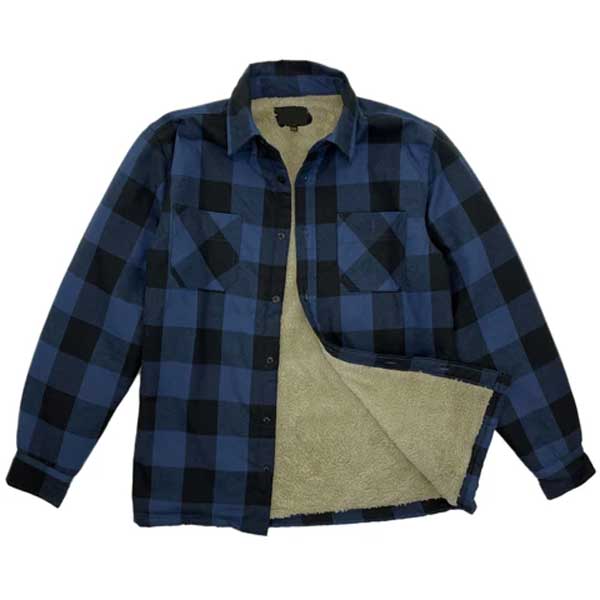 Mens Sherpa Fleece Lined Lumberjack Shirt Winter Shirts