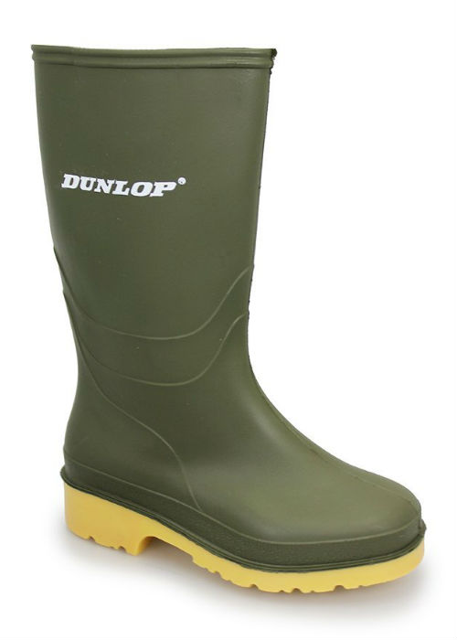 Kids Dunlop Pricemastor Wellington Boots Green