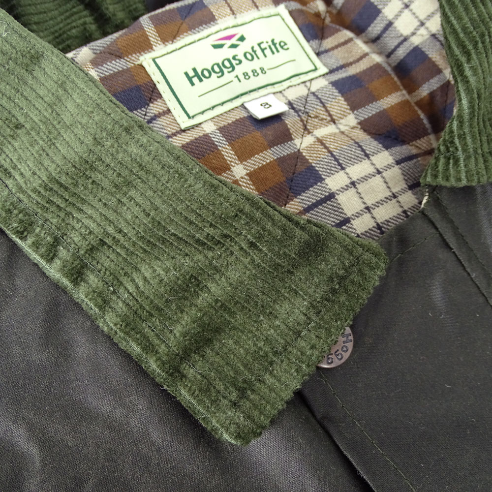 Hoggs of Fife Waxed Waistcoat in Olive Hoggs Clothing