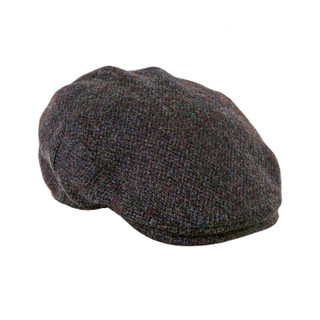 Highland Harris Tweed Flat Cap in Brown Barley