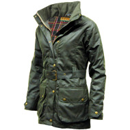 Womens waxed jacket Game - Olive