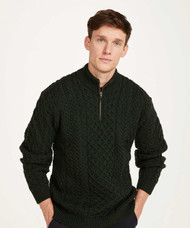 Aran Half Zip Sweater for Men