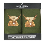 Highland Cow Embroidered Handkerchiefs