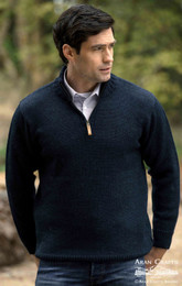 Aran Craft Pure Wool Quarter Zip Sweater