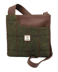 Heather Mira Harris Tweed Cross-Body Bag in Green Tweed