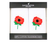 Poppy embroidered hankies