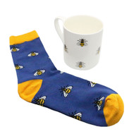 Bee China Mug with Socks Gift Set