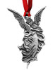 Harp Angel Pewter Christmas Ornament - Set of 4