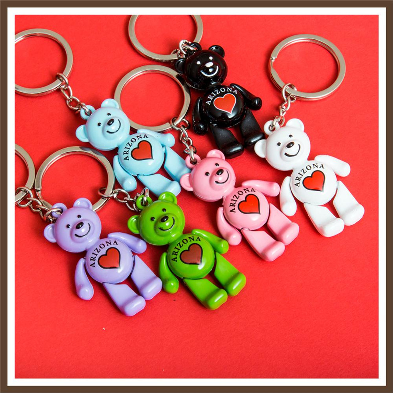 Dancing Bear Heart AZ Keychain - Arizona Gifts