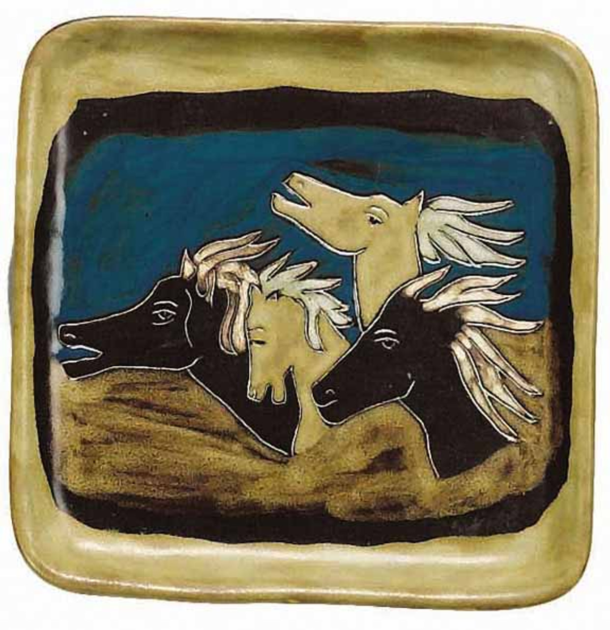 Mara Square Plate 8" - Horses