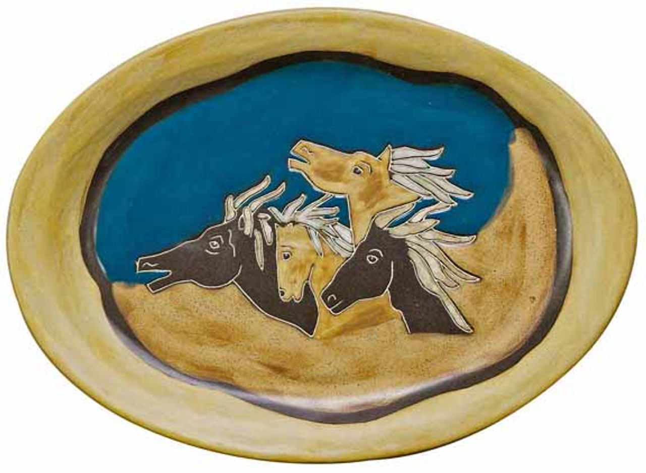 Mara Oval Serving Platter 13" - Horses