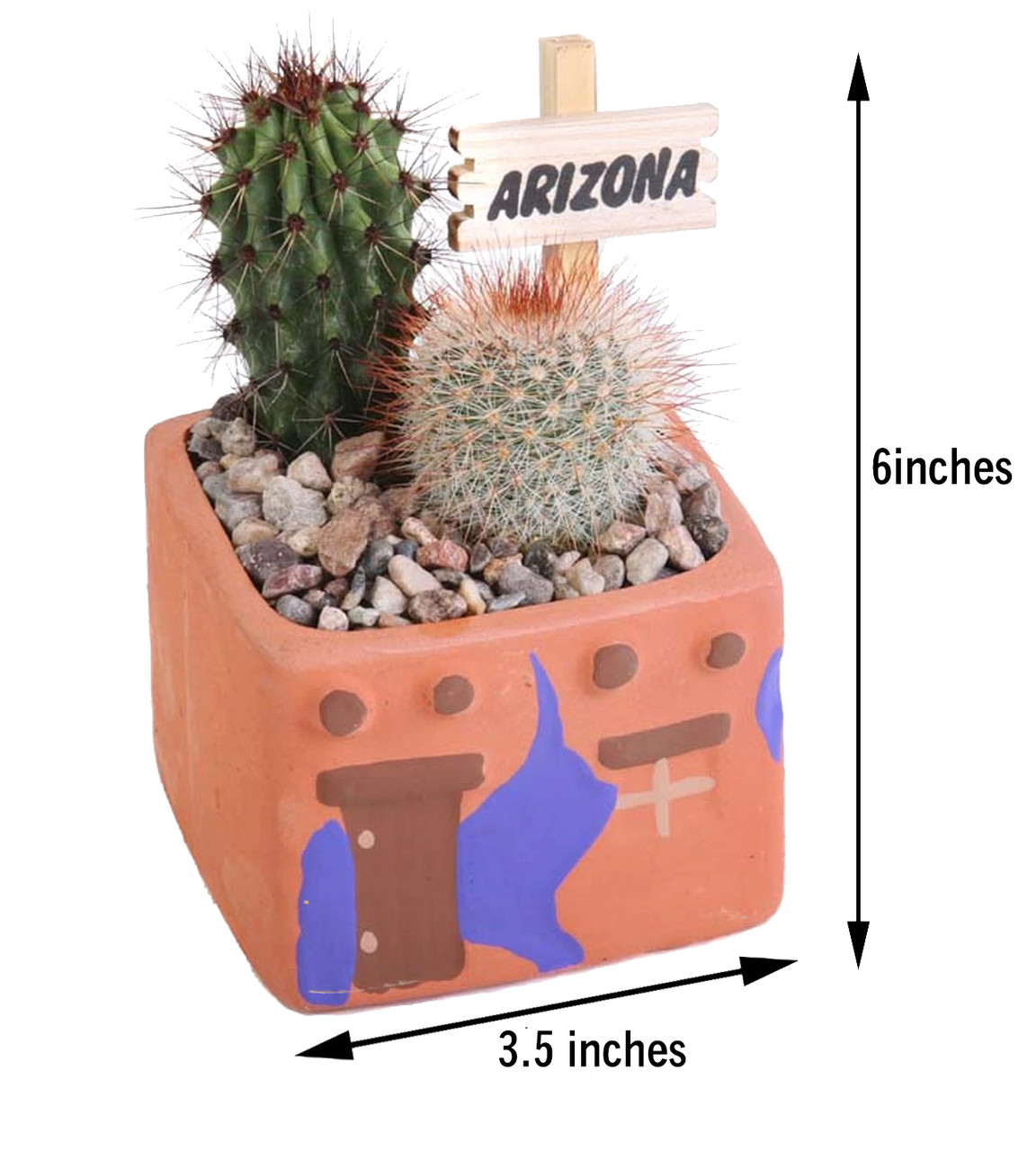 Adobe Cactus Planters - 3.5 inch - Arizona Gifts