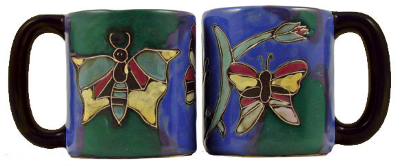 16oz Butterfly Mara Mug  in lead free stoneware pottery 
