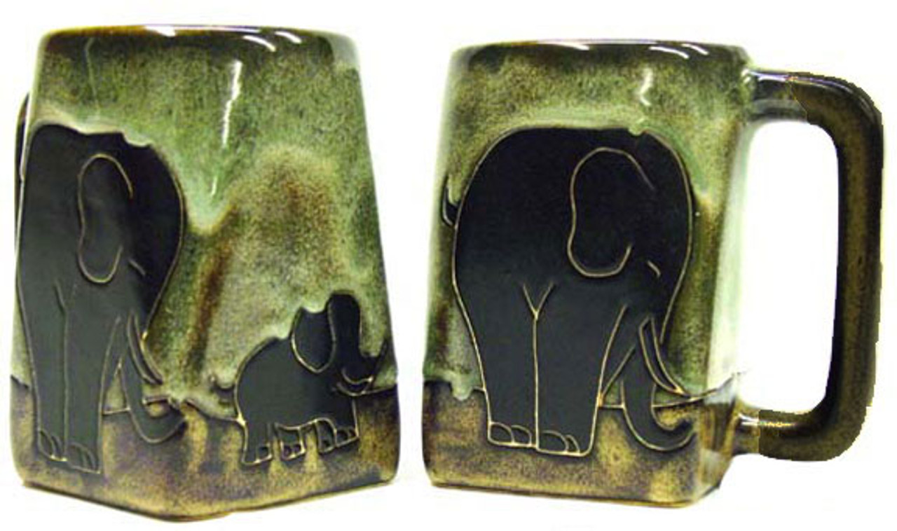 Mara Square Mug 12oz - Elephants