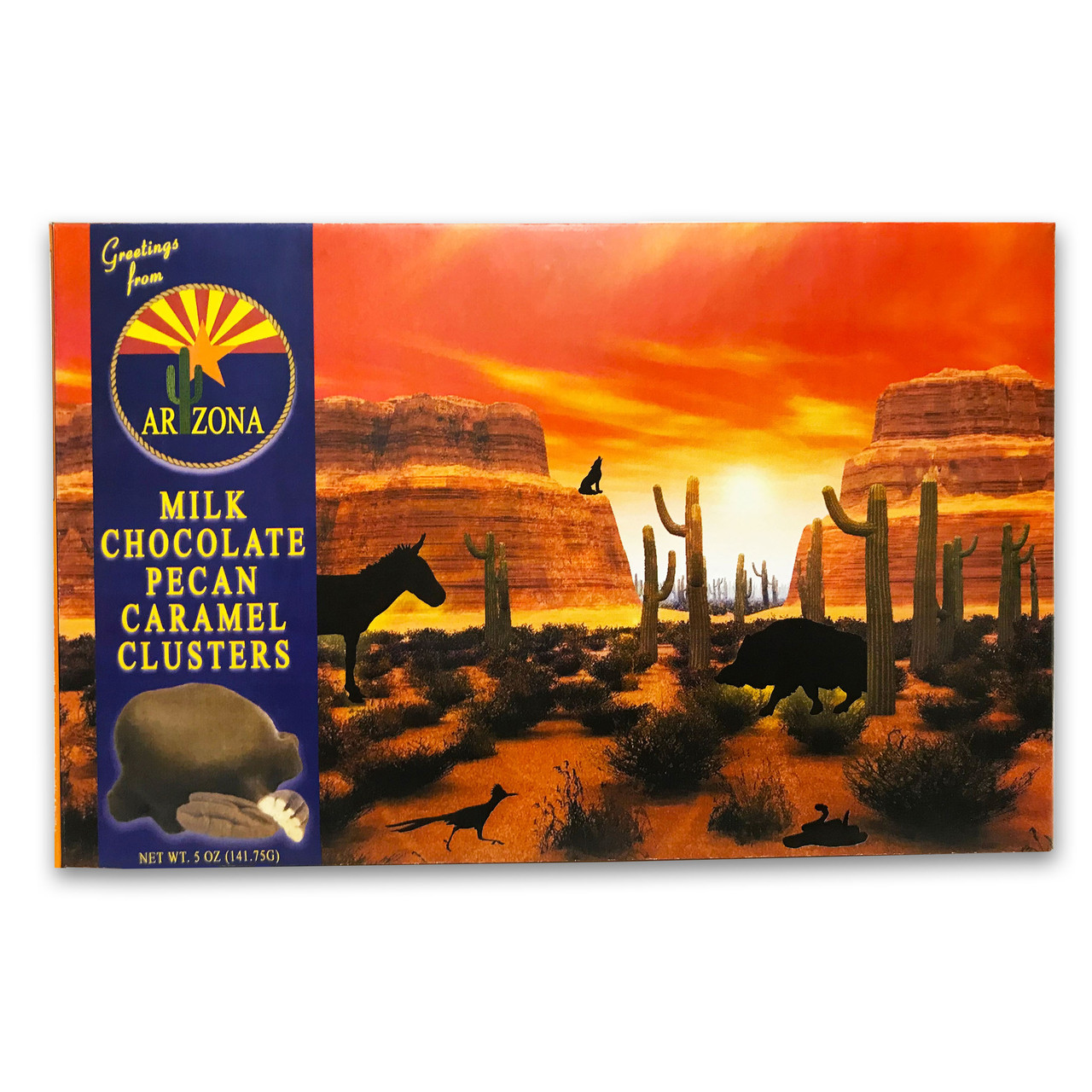 Milk Chocolate Pecan Caramel Clusters 5oz - Arizona Gifts