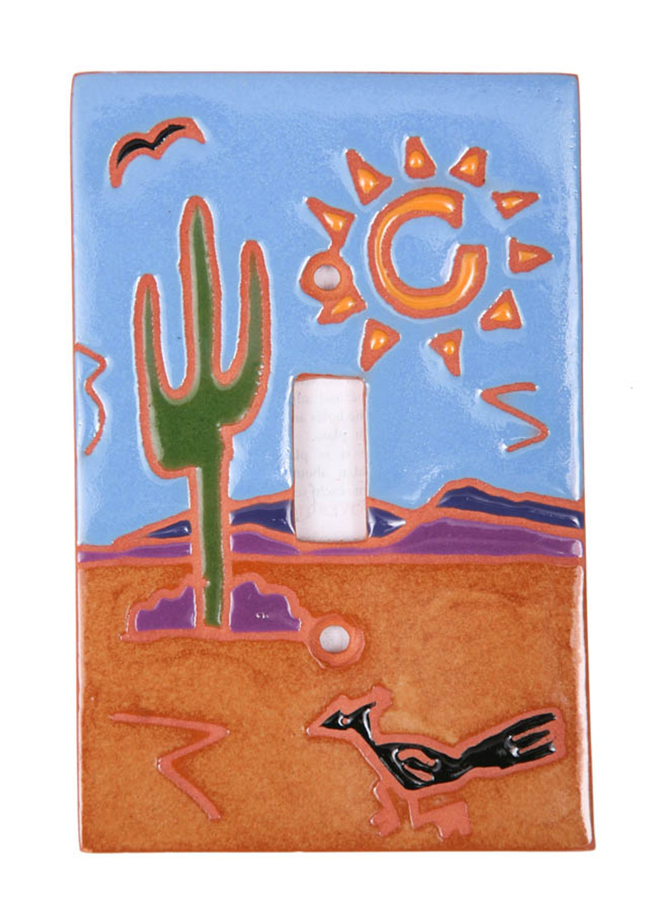 Cactus and Roadrunner Switch Plate Cover