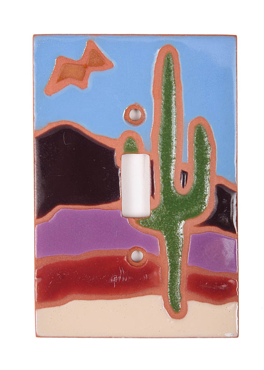 Cactus Scene with Bird Switch Plate Cover