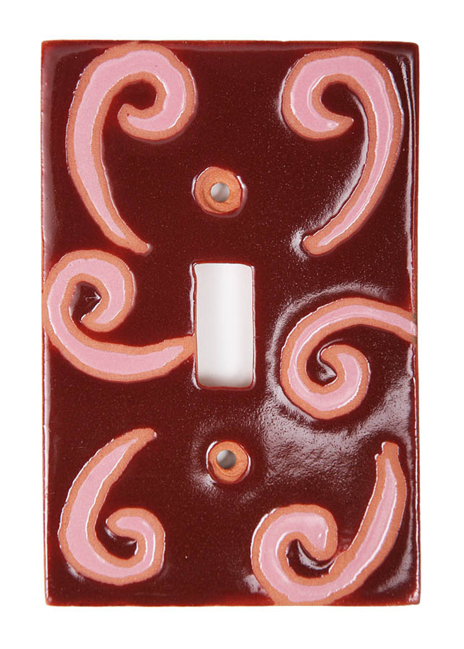 Red Swirls Switch Plate Cover