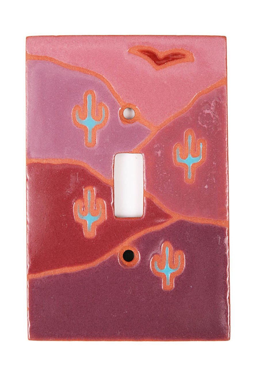 Muave Cactus Scene Switch Plate Cover