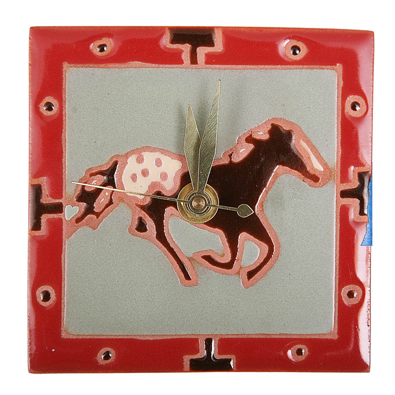 Running Horse with Border Desk Clock