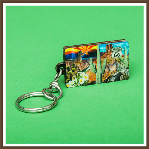 Lucite 3D AZ Collage Keychain