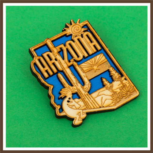 AZ State Wood Magnet