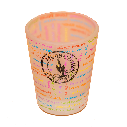 Frosted AZ Passport Stamp Shotglass