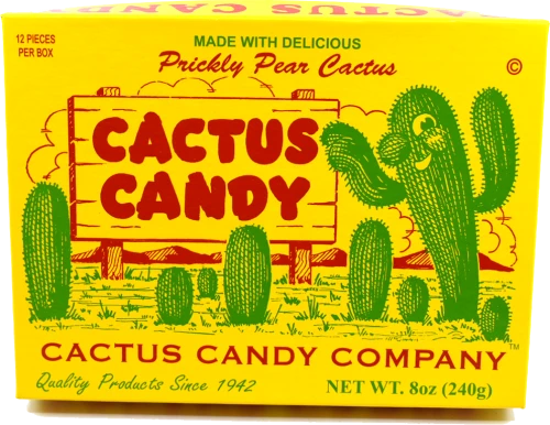 Prickly Pear Cactus Candy Squares, 1/2lb Box