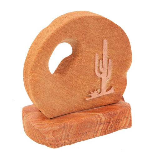 Stone Art w/Copper Saguaro