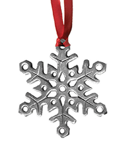 Snowflake Pewter Christmas Ornament - Set of 4