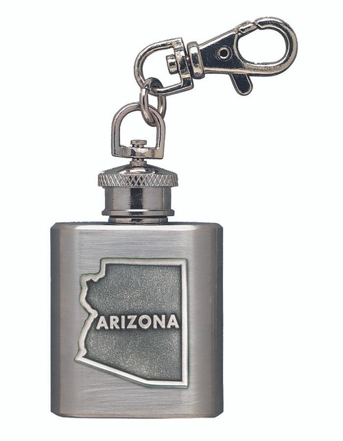 Mini Flask Key Chain with Southwest Pewter Mini Flask Key Chain with Southwest Pewter
