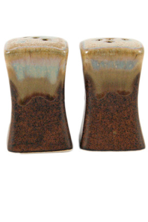 Glazed Earthenware Clay Salt and Pepper Shakers