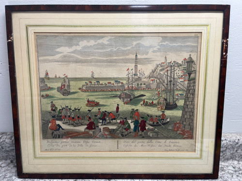 Antique 1760 Malta/Valletta Probst Prospectus Portus Marini  Insulae Melitae Scarce